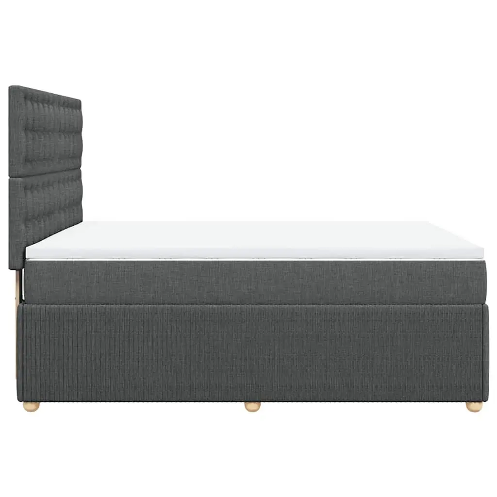 Queen Box Spring Bed with Pocket Spring Mattress Grey Fabric Adjustable