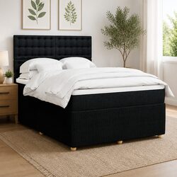 Functional Queen Box Spring Bed with Adjustable Headboard