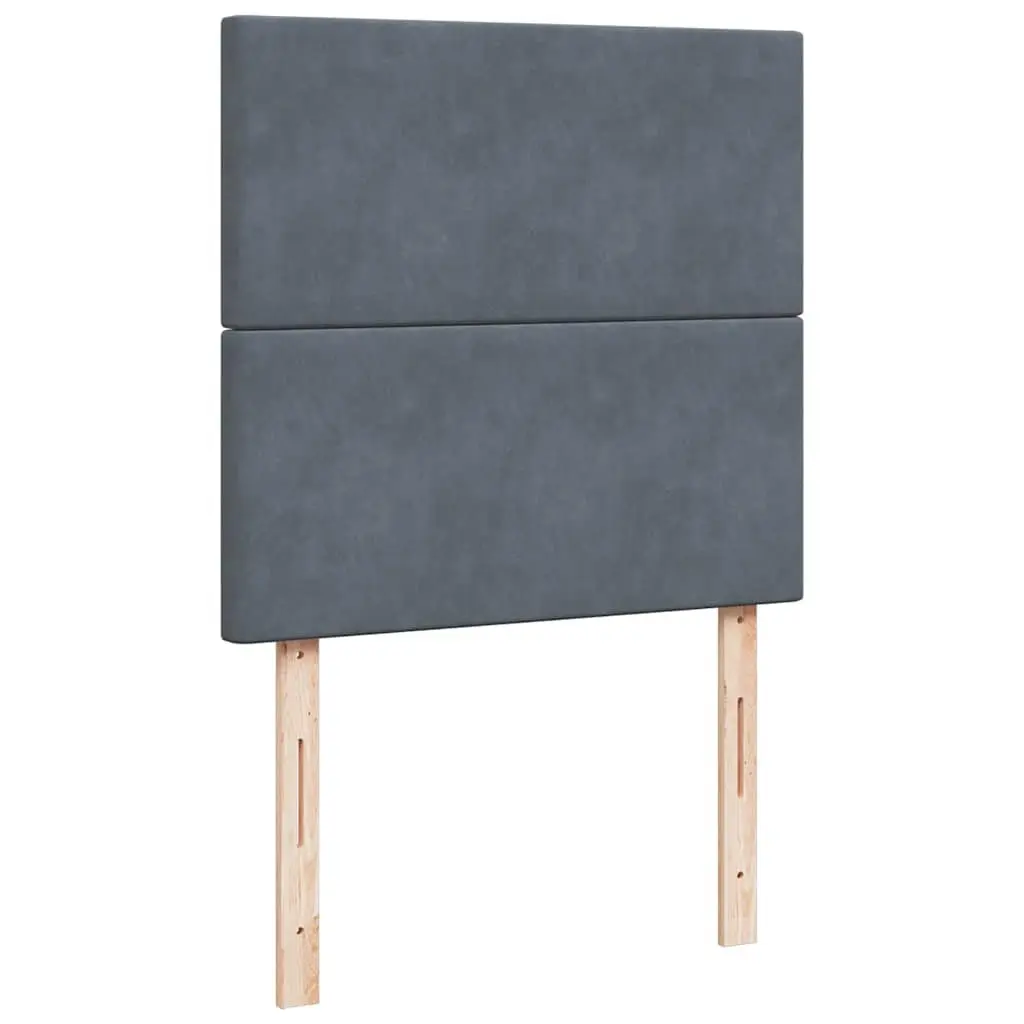 King Single Box Spring Bed Grey Velvet with Adjustable Headboard and Pocket Spring Mattress
