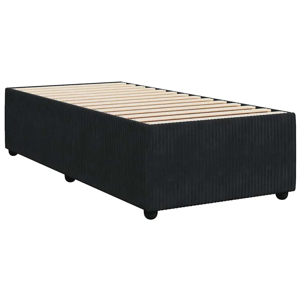 Pocket Spring Mattress Box Spring Bed Black Velvet King Single with Adjustable Headboard