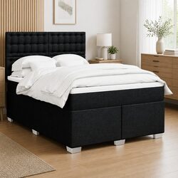 Queen Box Spring Bed for Versatile Bedroom Use with LED Lights