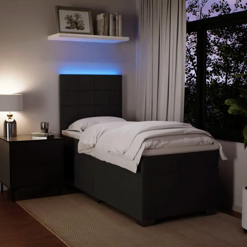 King Single Bed with Adjustable Headboard and LED Lights