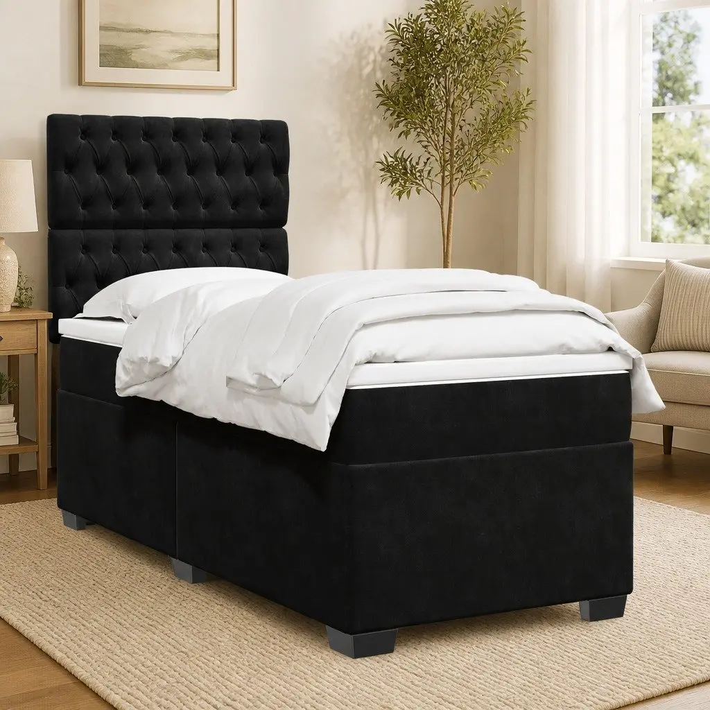 King Single Box Spring Bed with Adjustable Headboard
