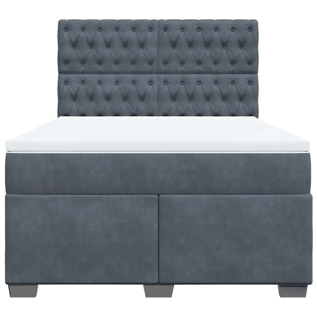 Queen Box Spring Bed with Pocket Sprung Mattress LED Lights Adjustable Headboard