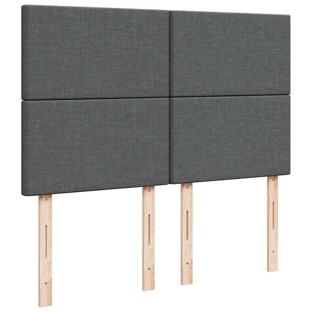 Queen Box Spring Bed Pocket Spring Mattress Grey Fabric with Adjustable Headboard and LED Lights