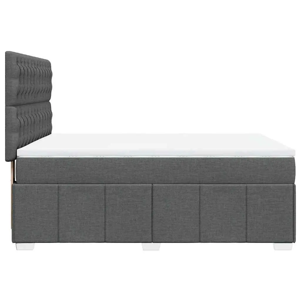 Queen Bed with Adjustable Headboard Pocket Spring Mattress Grey LED Lighting