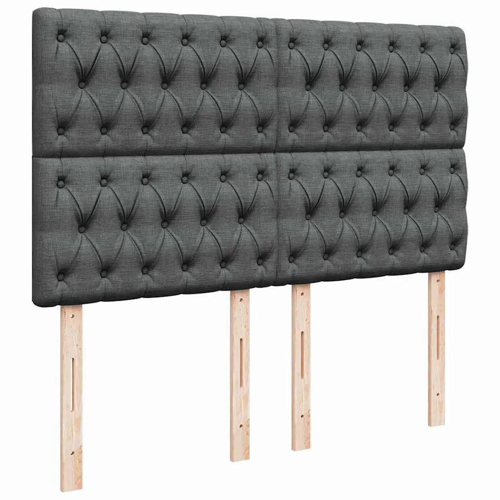 Queen Bed with Adjustable Headboard Pocket Spring Mattress Grey LED Lighting