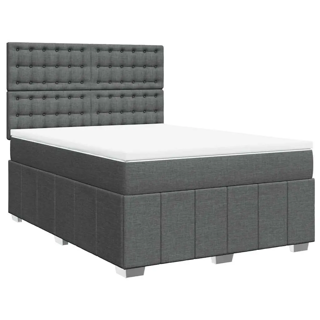 Queen Box Spring Bed with Adjustable Headboard