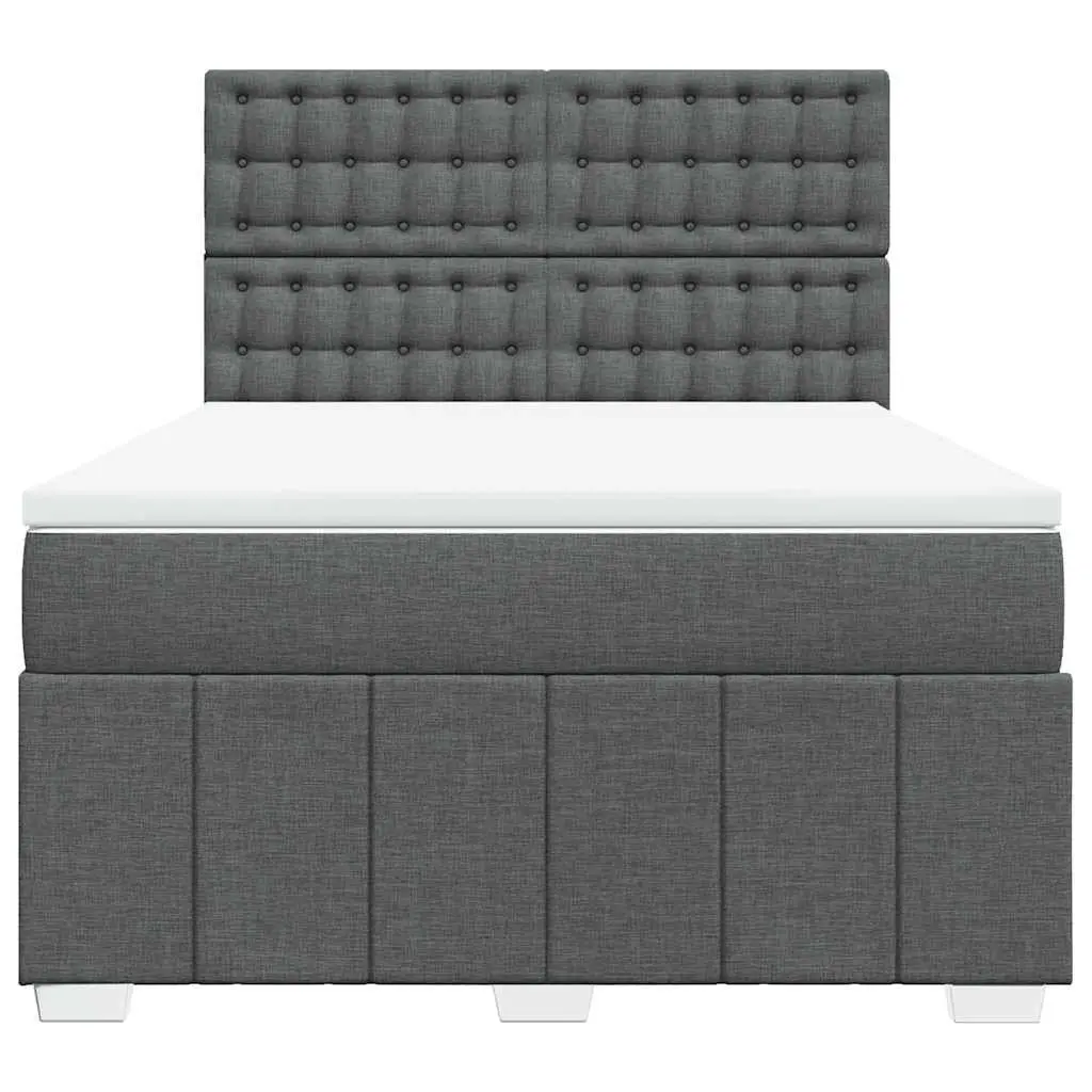 Queen Box Spring Bed with Adjustable Headboard