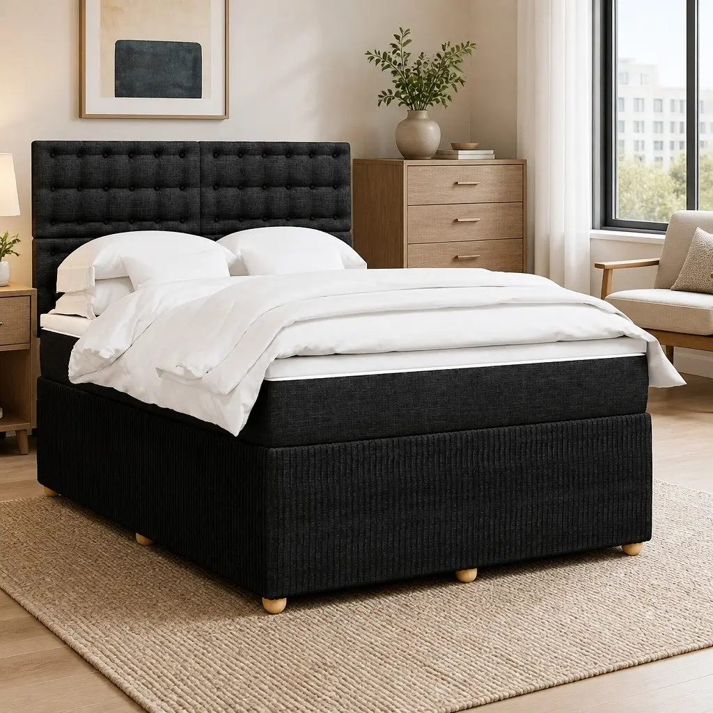 Double Box Spring Bed with LED Lighting