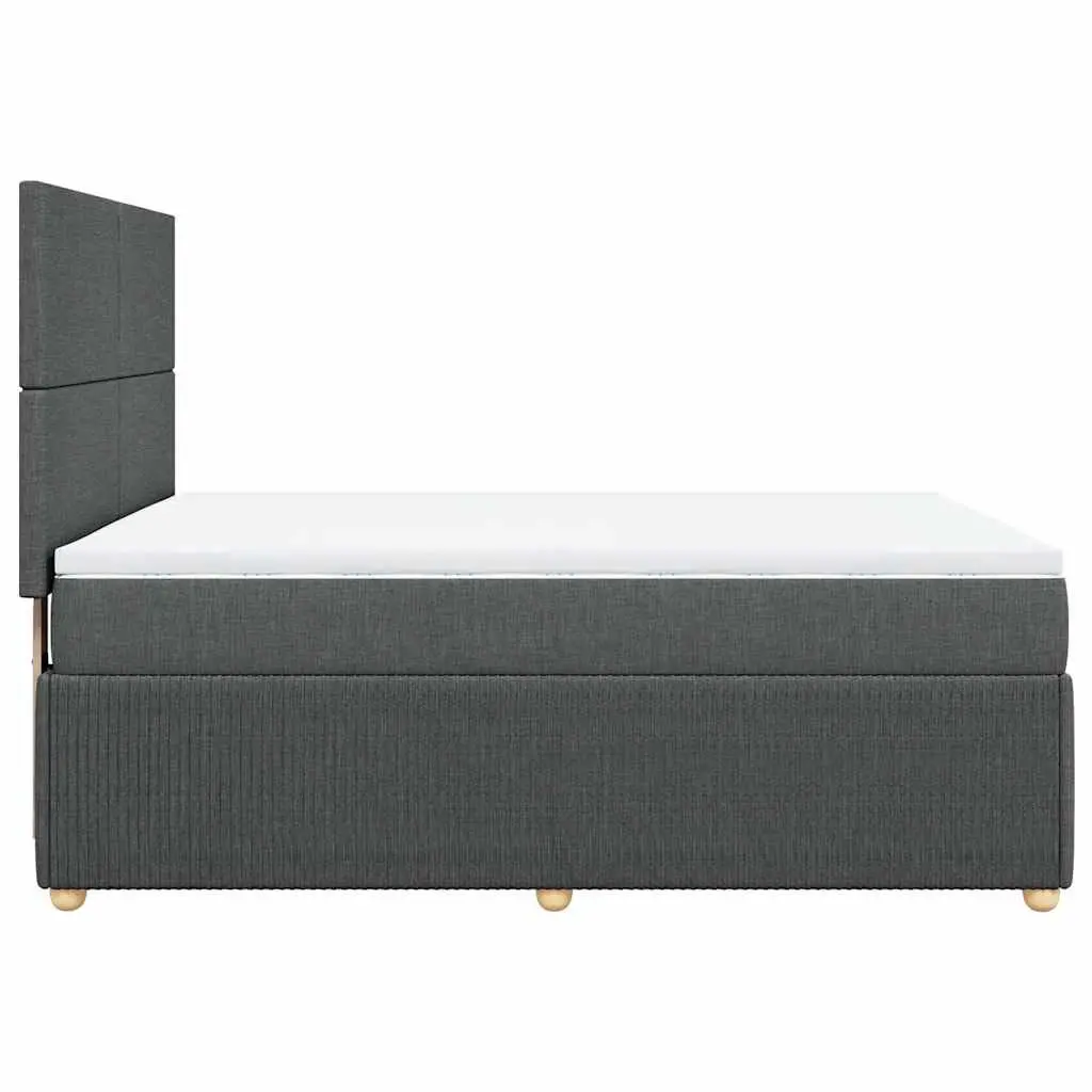 Queen Box Spring Bed Pocket Spring Mattress Height Adjustable Headboard LED Lights Grey Fabric Frame