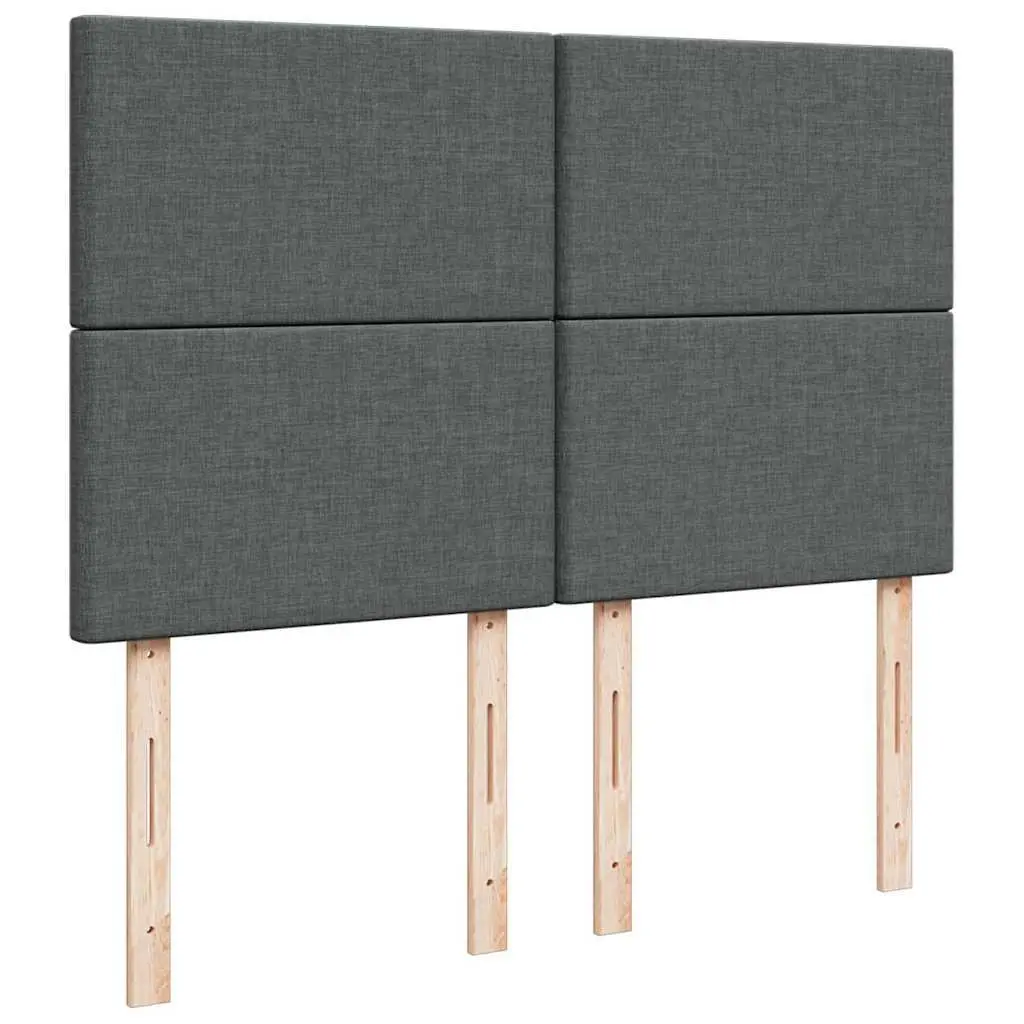 Queen Box Spring Bed Pocket Spring Mattress Height Adjustable Headboard LED Lights Grey Fabric Frame