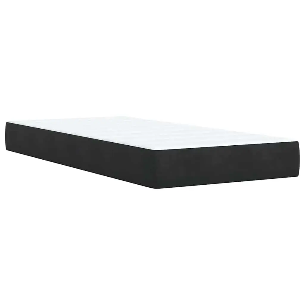 Box Spring Bed Pocket Spring Mattress Velvet King Single Black