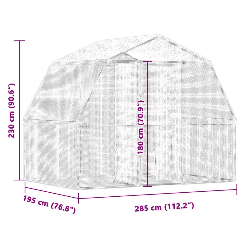 Bird Cage Galvanised Steel Large Silver Outdoor Indoor Mesh