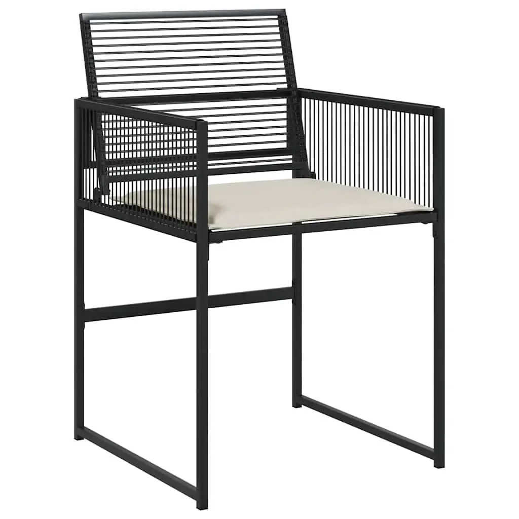 Outdoor Dining Set 5 Piece Black Furniture with Tempered Glass Table and Cushions Rattan Construction