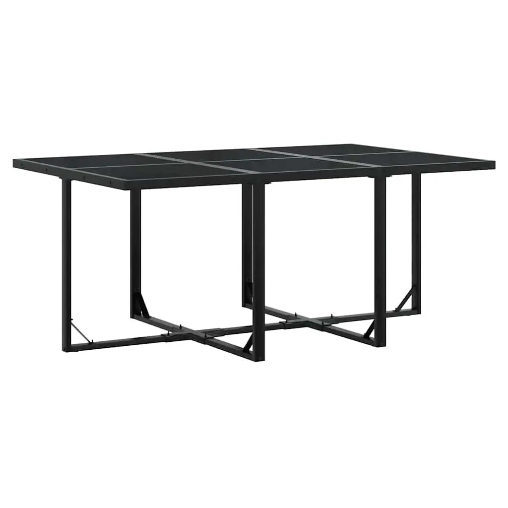 Garden Dining Set 7 Piece PE Rattan Black Outdoor Furniture with Cushions