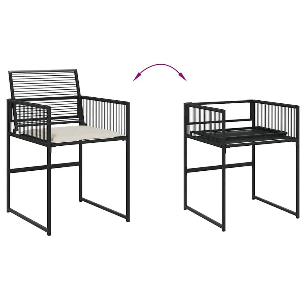 Garden Dining Set 9 Piece Outdoor Furniture Patio Table Chairs Cushions Black