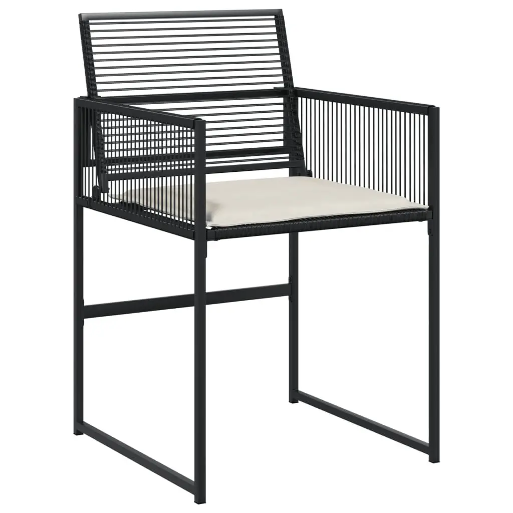Outdoor Garden Dining Set 9 Piece Black Poly Rattan Table Chairs Cushions Patio