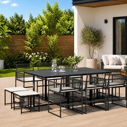 Versatile 11-Piece Garden Dining Set for Outdoor Use