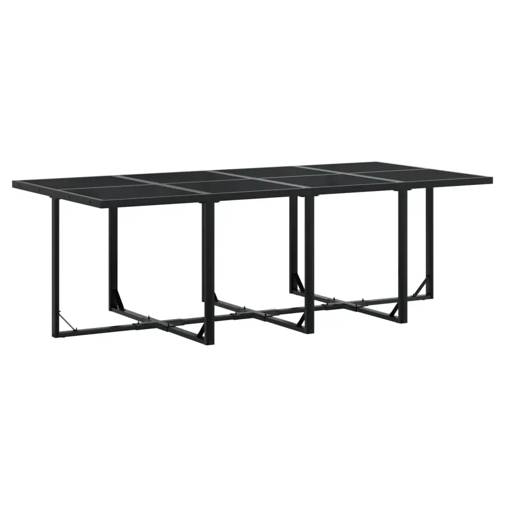 Outdoor Garden Dining Set 13 Piece Black PE Rattan Table Chairs Cushions