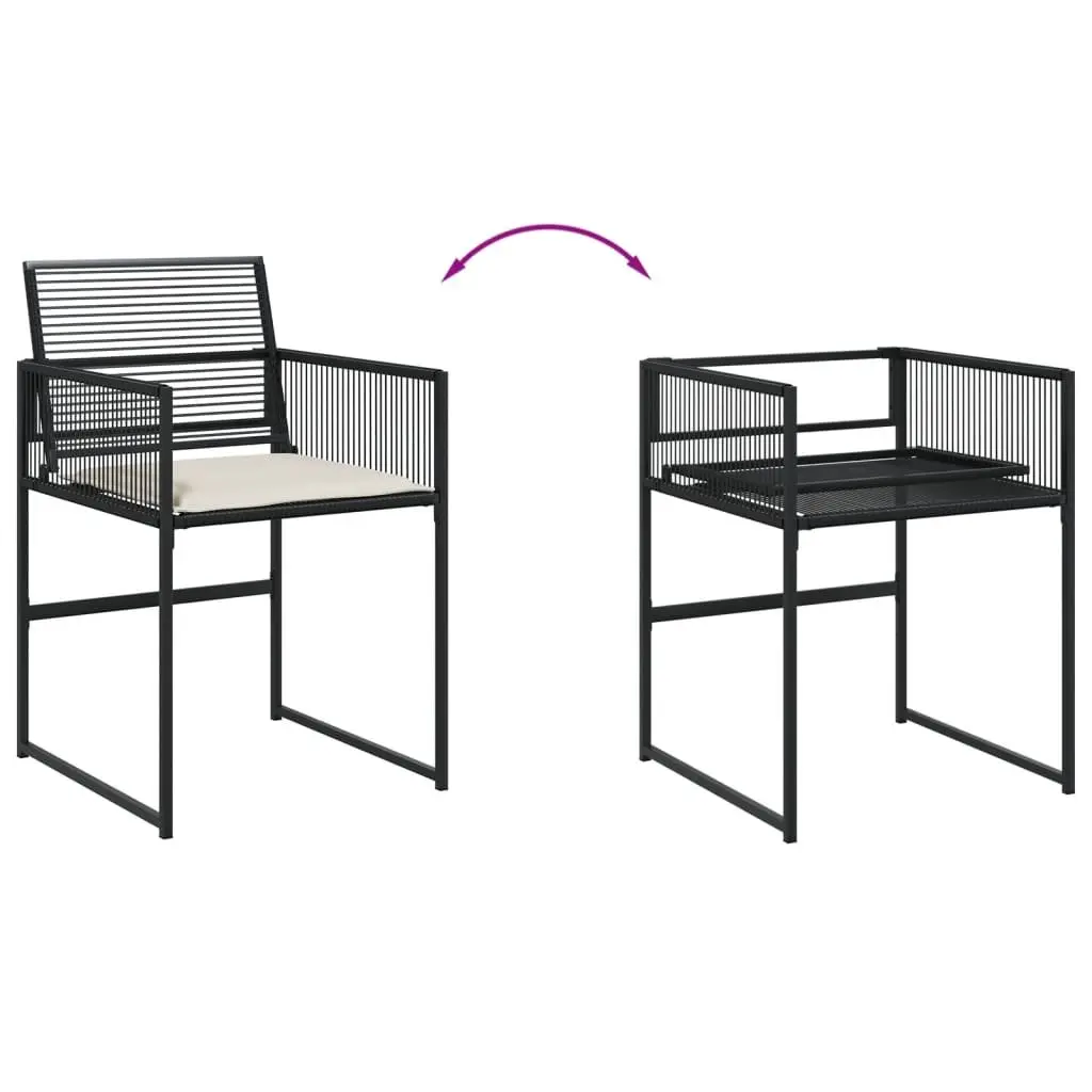 Garden Dining Set PE Rattan 17 Piece Outdoor Furniture Black Table Chairs