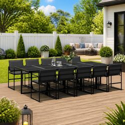 Versatile 11 Piece Garden Dining Set for Relaxing Outdoors