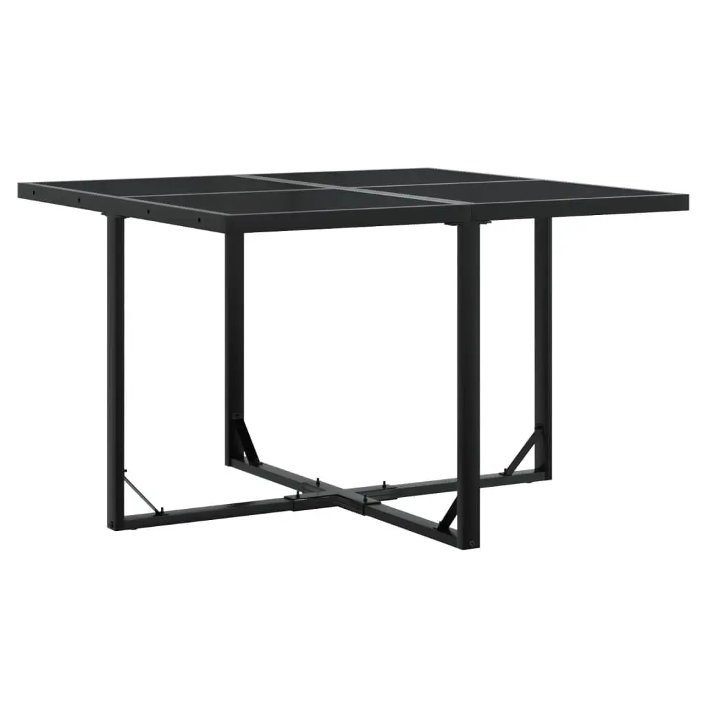Outdoor Garden Dining Set 9 Piece Black Textilene Chairs Table Patio Furniture