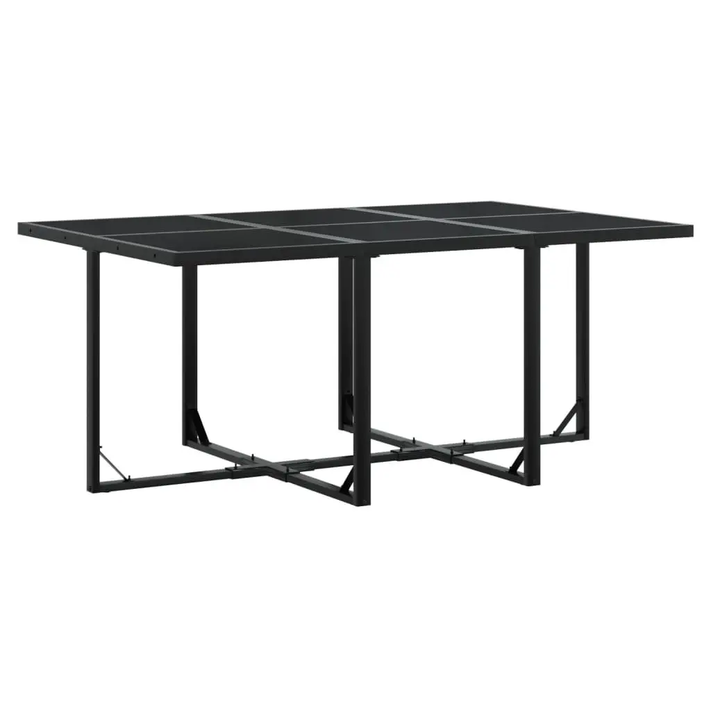 Garden Dining Set 11 Piece Outdoor Patio Furniture Textilene Fabric Black Steel Frame