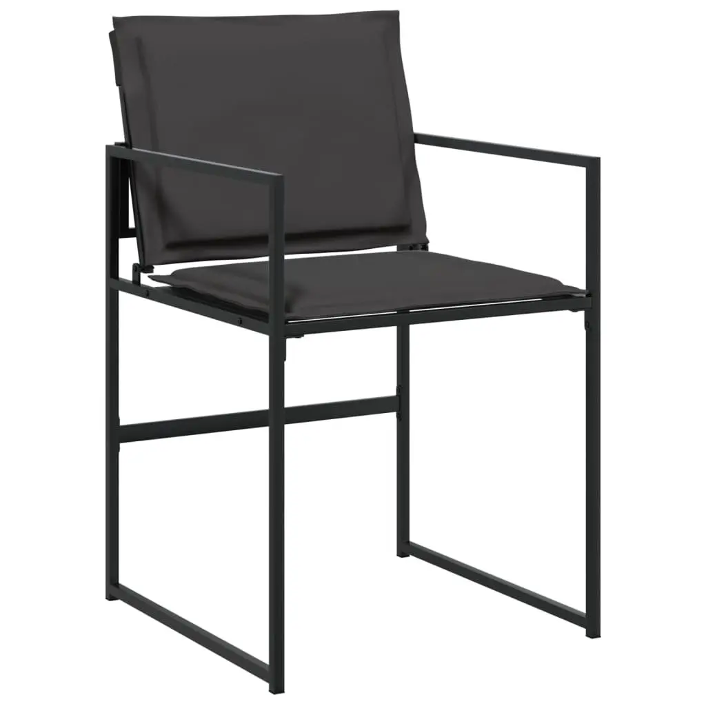 Garden Dining Set 11 Piece Outdoor Patio Furniture Textilene Fabric Black Steel Frame