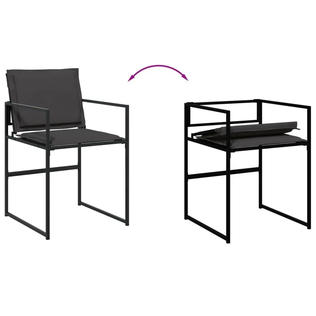 Garden Dining Set 9 Piece Outdoor Furniture Black Textilene Chairs Table Patio