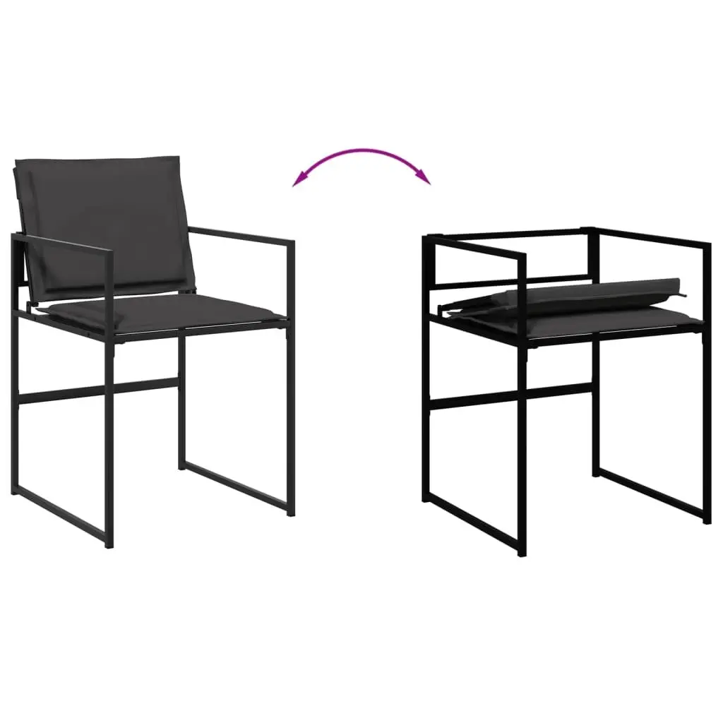 Garden Dining Set 15 Piece Outdoor Furniture Patio Table Chairs Black Textilene
