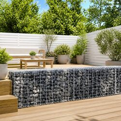 Practical Gabion Basket with Cover for Outdoor Use 200x50x50 cm