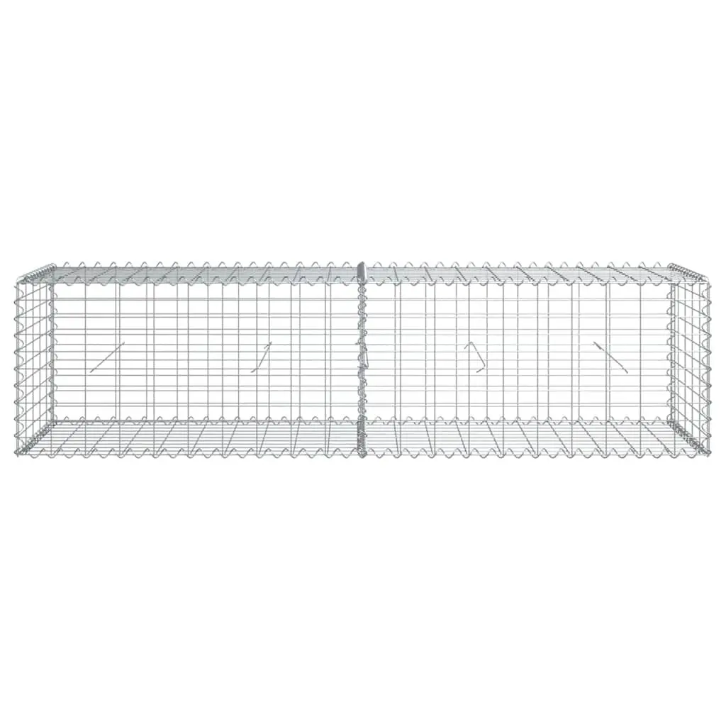 Gabion Basket Galvanised Iron Wire 200x50x50 cm Silver