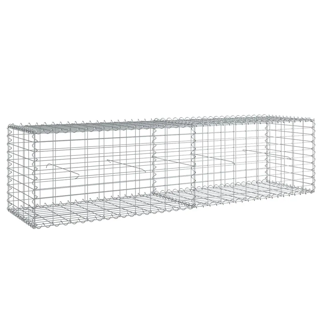 Gabion Basket Galvanised Iron Wire 200x50x50 cm Silver