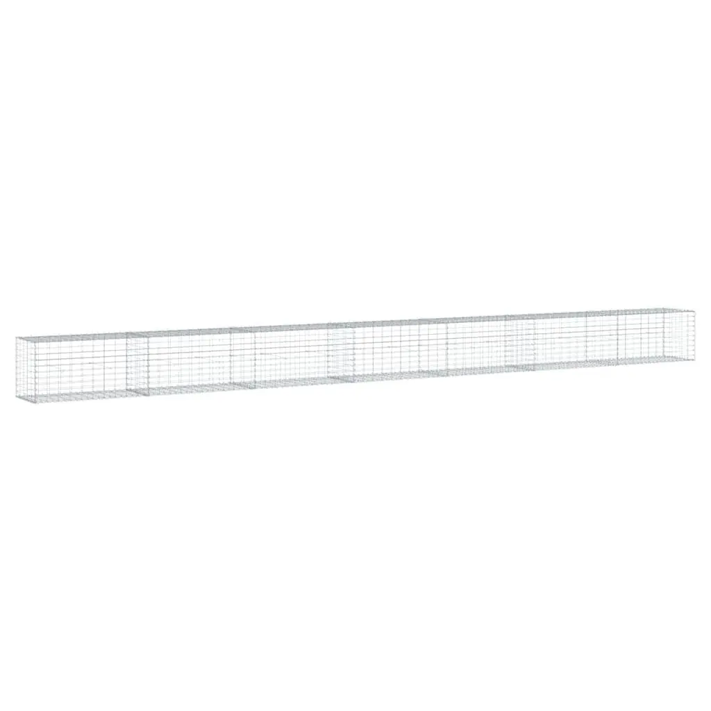 Gabion Basket Silver Galvanised Iron Wire 700x50x50 cm Garden Retaining Wall Planter