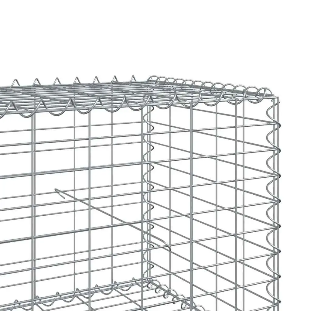 Gabion Basket Silver Galvanised Iron Wire 700x50x50 cm Garden Retaining Wall Planter