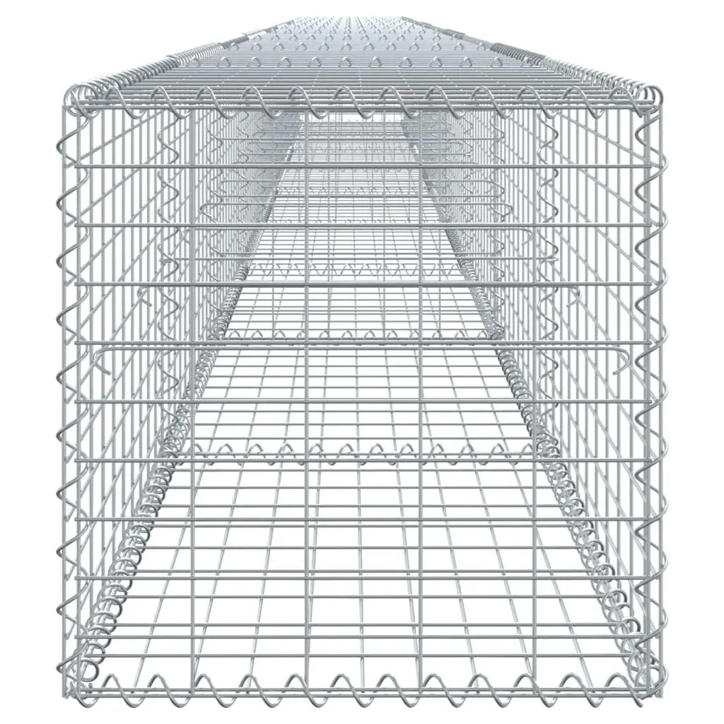 Gabion Basket Outdoor Garden Silver Galvanised Iron Wire 900x50x50 cm with Cover for Retaining Wall and Privacy Screen