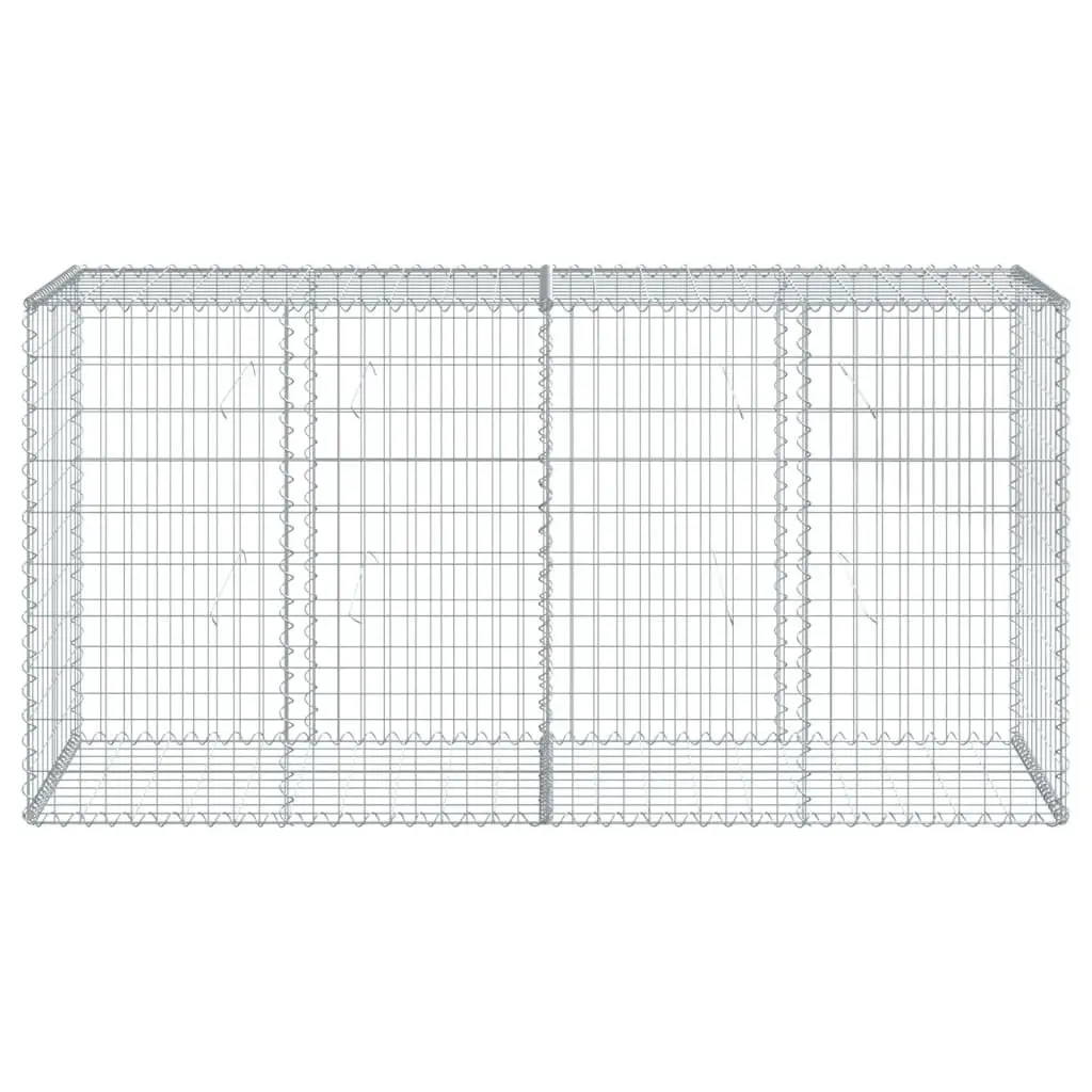 Gabion Basket 200x50x100cm Galvanised Iron Wire with Cover for Garden Retaining Walls and Privacy Screens