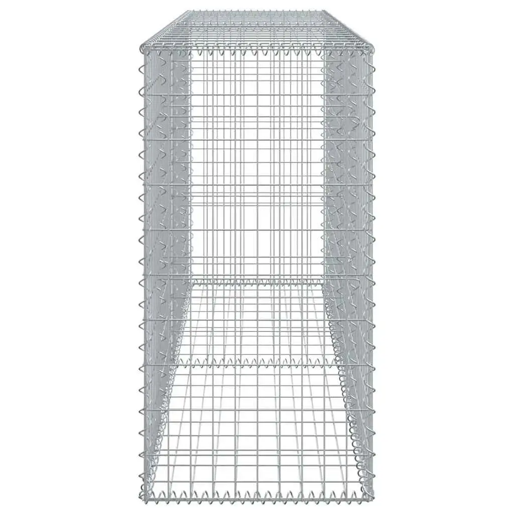 Gabion Basket 200x50x100cm Galvanised Iron Wire with Cover for Garden Retaining Walls and Privacy Screens