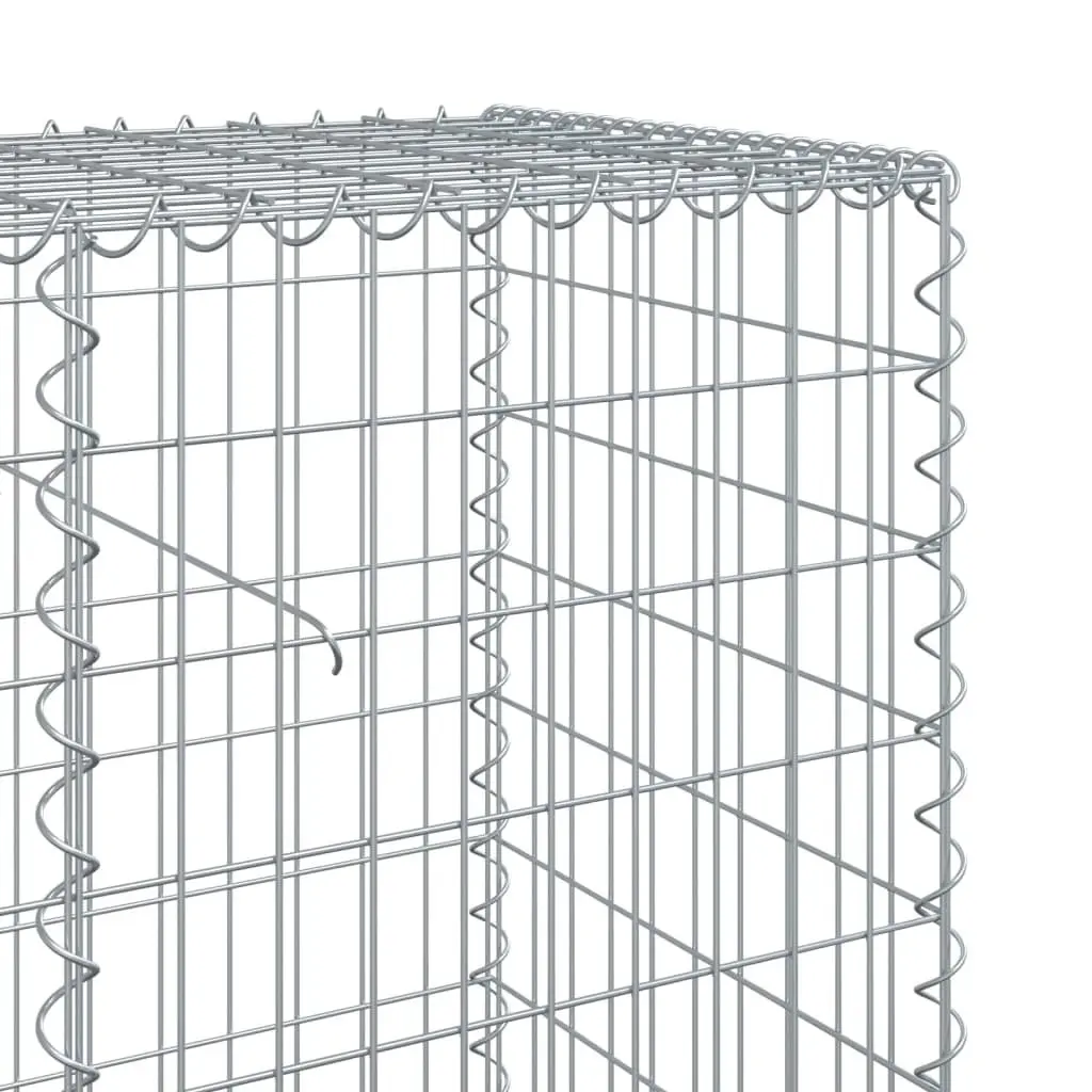 Gabion Basket 200x50x100cm Galvanised Iron Wire with Cover for Garden Retaining Walls and Privacy Screens