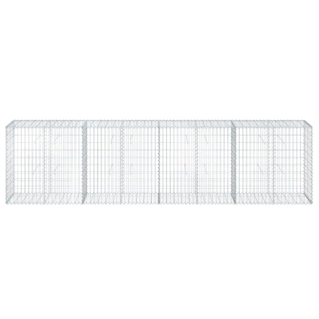 Gabion Basket 400x50x100 cm Silver Galvanised Iron Wire with Cover for Garden Landscaping and Outdoor Decor