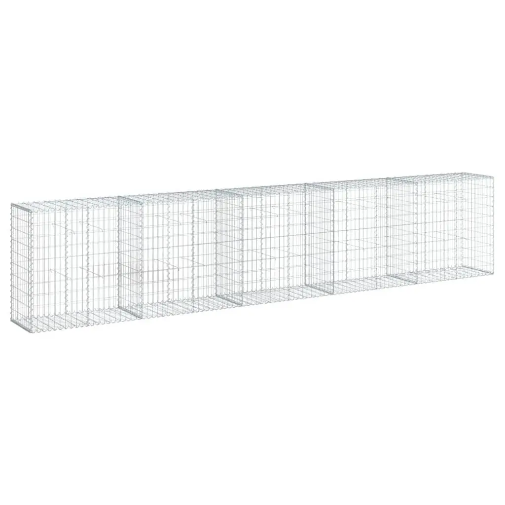 Gabion Basket Metal Wire 500x50x100 cm Silver Garden Retaining Wall Decor
