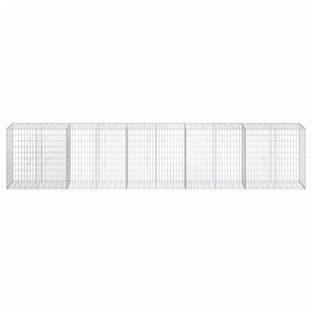 Gabion Basket Metal Wire 500x50x100 cm Silver Garden Retaining Wall Decor