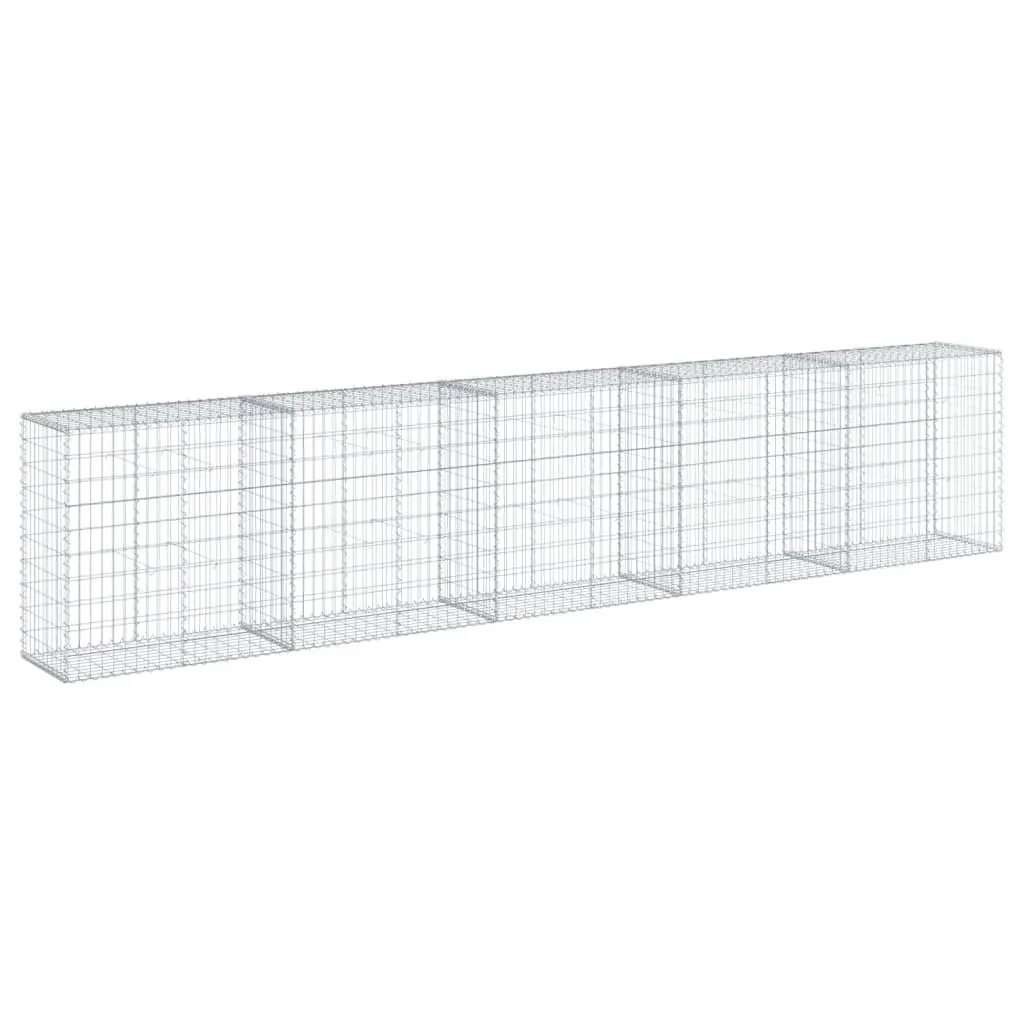 Gabion Basket Metal Wire 500x50x100 cm Silver Garden Retaining Wall Decor