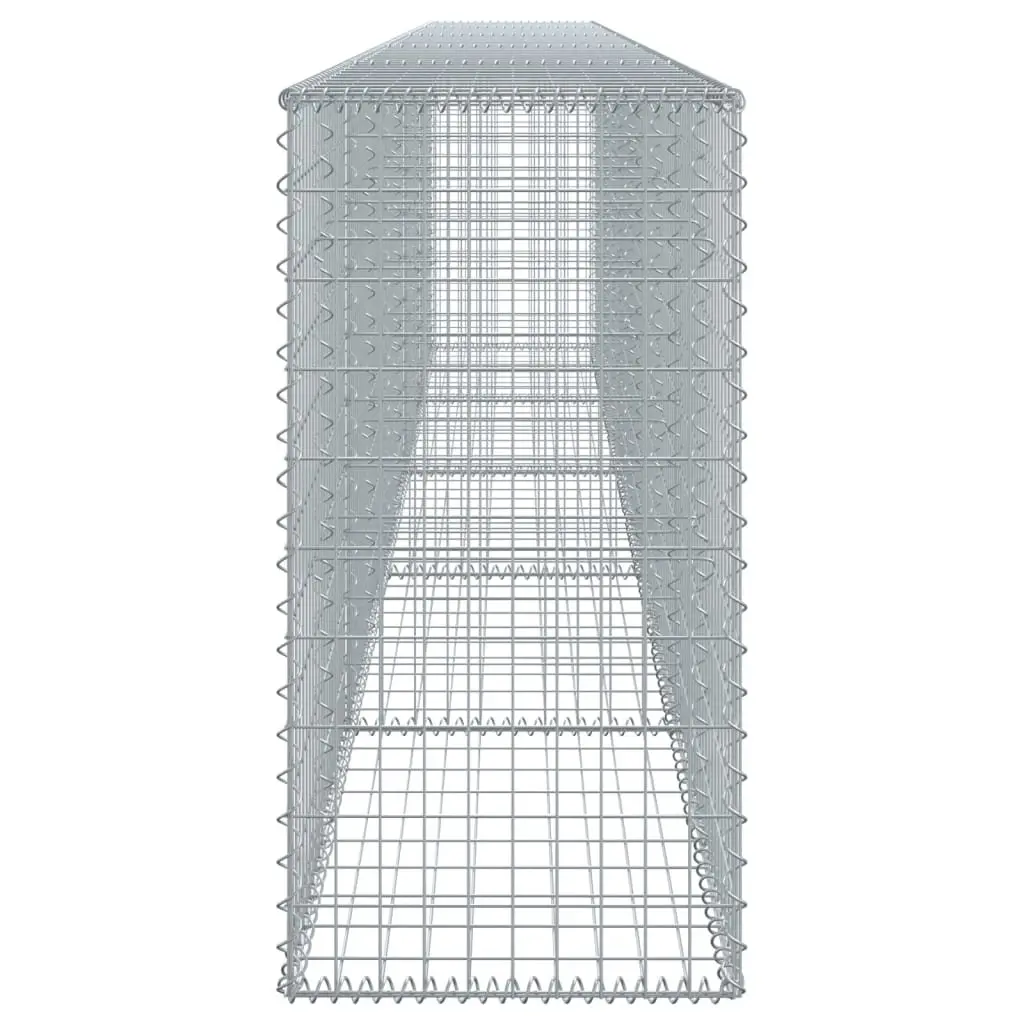 Gabion Basket Metal Wire 500x50x100 cm Silver Garden Retaining Wall Decor