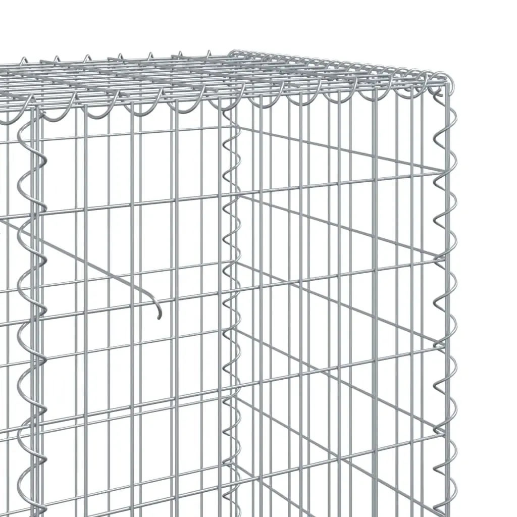 Gabion Basket Metal Wire 500x50x100 cm Silver Garden Retaining Wall Decor