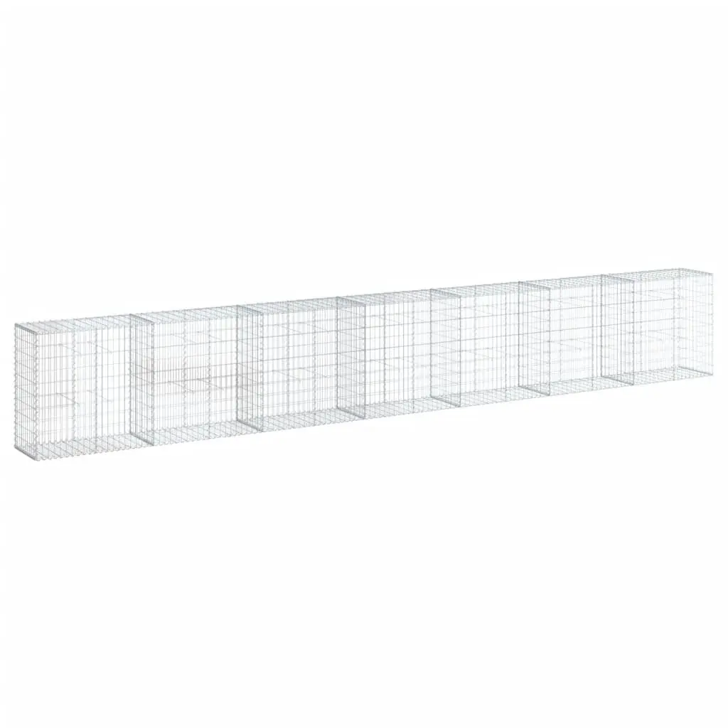 Gabion Basket Wire Cage 700x50x100 cm Galvanised Iron Silver