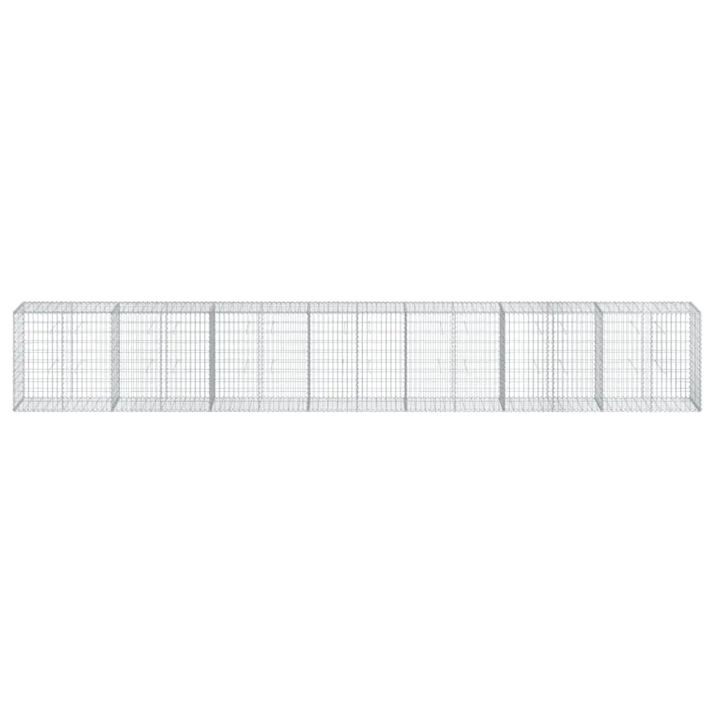 Gabion Basket Wire Cage 700x50x100 cm Galvanised Iron Silver