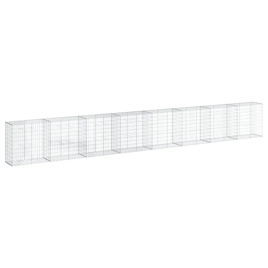 Gabion Basket Metal Wire Cage 800x50x100 cm Silver