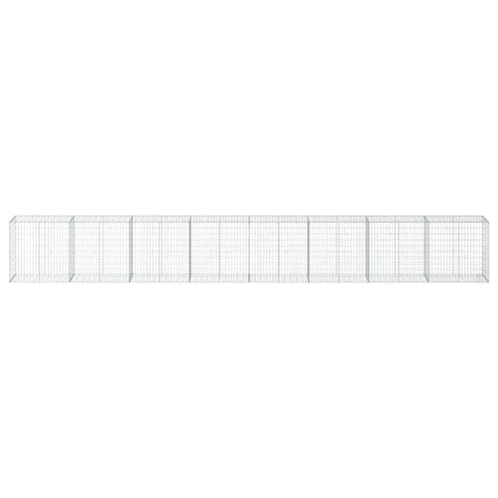 Gabion Basket Metal Wire Cage 800x50x100 cm Silver
